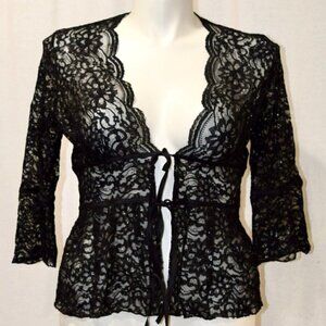 Like new INC INTERNATIONAL shear black lace jacket